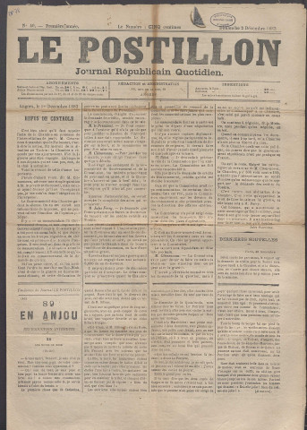 Le postillon. 2 déc. 1883 (1re année, n° 40)