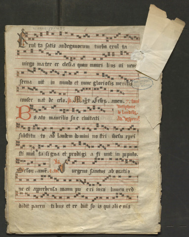Fragment d'offices de saint Maurice et de saint Maurille (XVe siècle)