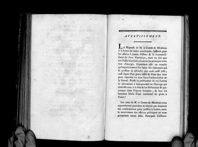 Lettre sur l'invasion des Provinces-Unies, à M. le comte de Mirabeau, et sa réponse