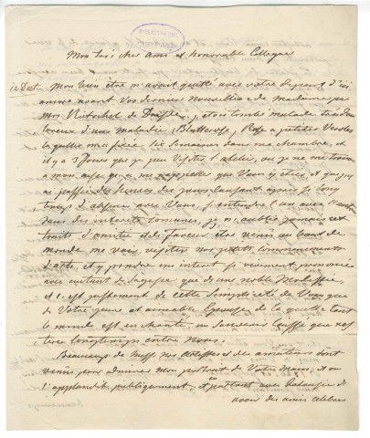 Correspondance de Christian Daniel Rauch adressée à Pierre-Jean David d'Angers