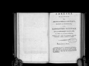 Adresse de la société des Amis de la liberté et de l'égalité, séante à Chambéry, à la Convention nationale, le 12 octobre 1792, Signé : Doppel, Bernier, Moras