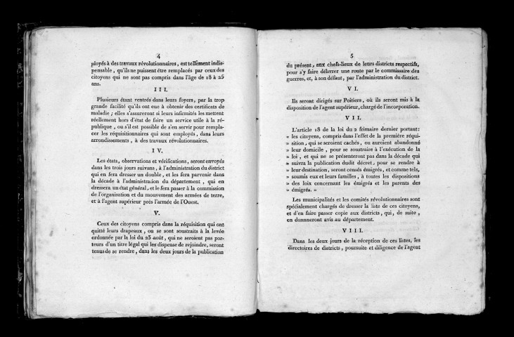 Arrêté du département de Maine-et-Loire. Séance publique du 23 vendémiaire, an III