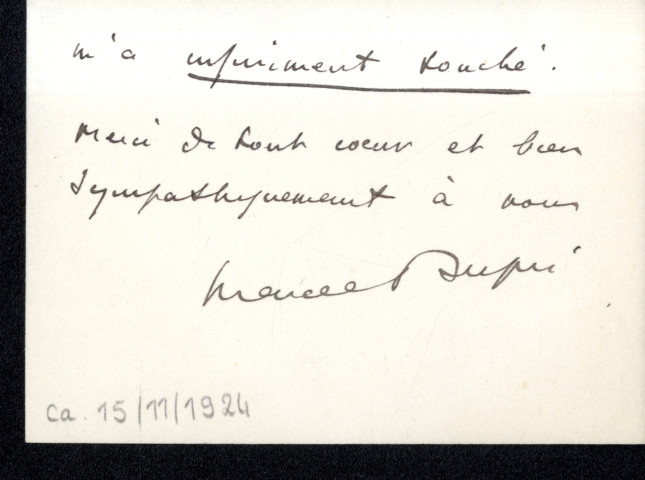 Lettres de Marcel Dupré à Jean Huré