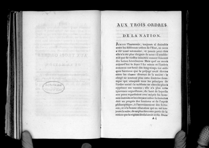 Aux trois ordres de la nation