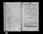 Encore la Vendée. Première lettre au général Hoche, par Jean-Antoine Vial