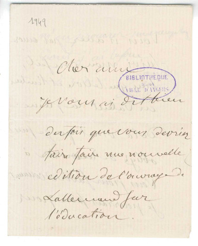 Correspondance de Charles Robin