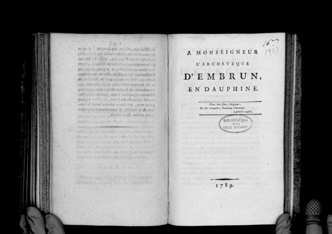 A Monseigneur l'Archevêque d'Embrun, en Dauphiné