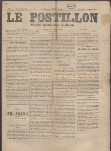 Le postillon. 7 nov. 1883 (1re année, n° 17)