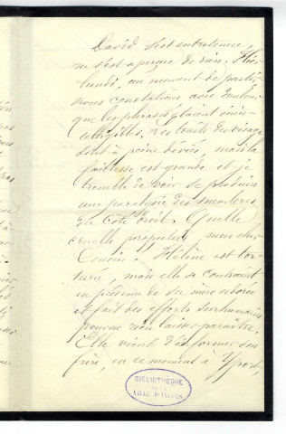 Correspondance du docteur Gubler [à Paul Leferme]