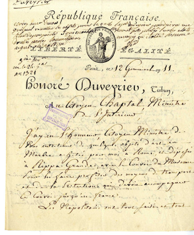 Duveyrier (Honoré), membre du Tribunat