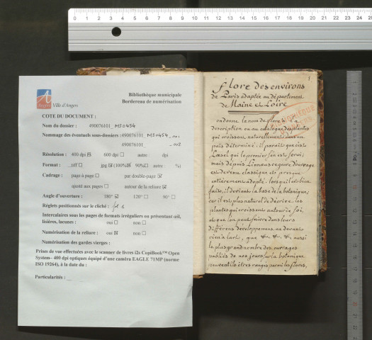« Flore des environs de Paris, adaptée au département de Maine-et-Loire »