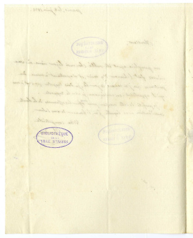 Correspondance du conventionnel Choudieu avec Pierre-Jean David d'Angers