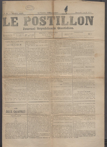 Le postillon. 2 avril 1884 (2e année, n° 91)
