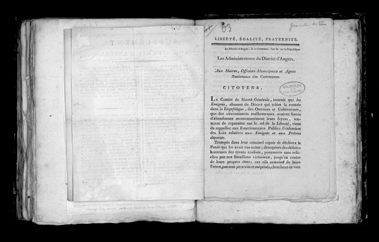 Supplément aux Affiches d'Angers