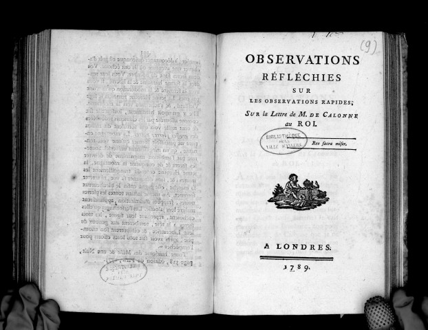 Observations réfléchies sur les observations rapides sur la lettre de M. de Calonne au roi