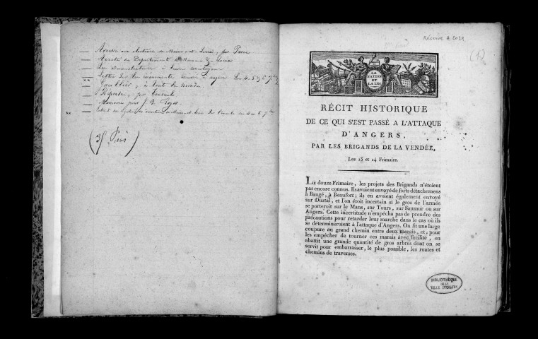Récit historique de ce qui s'est passé à l'attaque d'Angers par les brigands de la Vendée, les 13 et 14 frimaire an II, (Par J.-A. Vial)