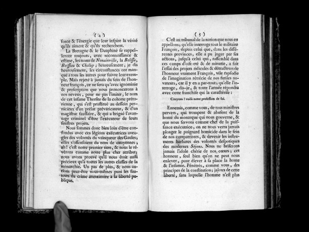 Réflexions d'un militaire sur le paragraphe ci-après de M. de Rollin, suivies d'un mémoire à présenter aux Etats-Généraux pour rendre les soldats citoyens et en faire les vrais défenseurs de la nation