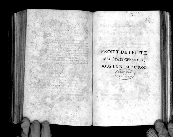 Projet de lettre aux Etats-Généraux sous le nom du roi