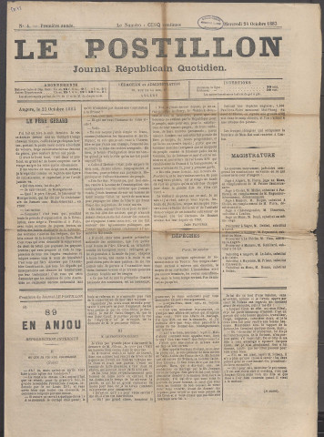 Le postillon. 24 oct. 1883 (1re année, n° 4)