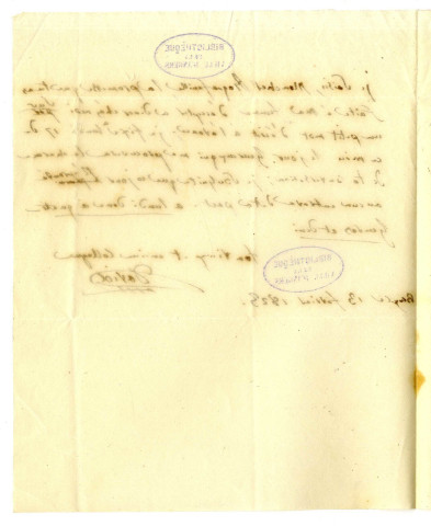 Correspondance de Louis David [avec M. de Roquefeuille]