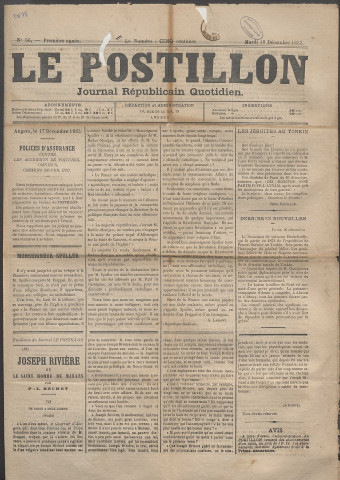 Le postillon. 18 déc. 1883 (1re année, n° 56)