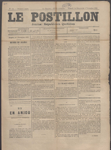 Le postillon. 3-4 nov. 1883 (1re année, n° 14)