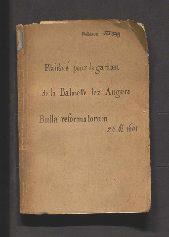 Plaidoier pour le gardien de La Balmette lez Angers. [De Montholon]