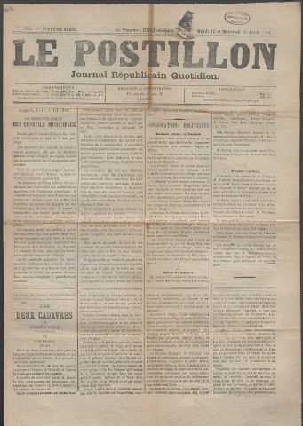 Le postillon. 15-16 avril 1884 (2e année, n° 104)