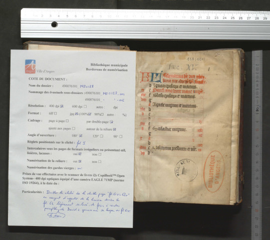 Livre d'heures, dont manque le début