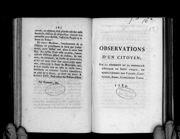 Observations d'un citoyen sur la nécessité et la possibilité d'établir un impôt unique...