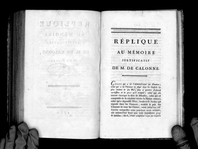 Réplique au mémoire justificatif de M. de Calonne, par un citoyen