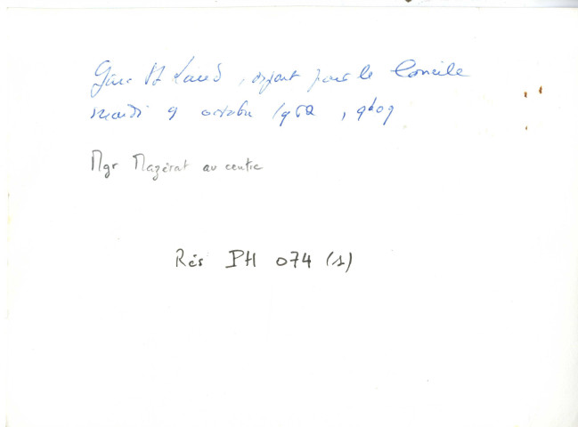 Portraits photographiques de Mgr Henri Mazerat, évêque d'Angers (1962-1974)