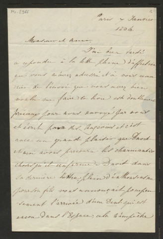 Lettres d'Emilie Maillocheau, épouse de Pierre-Jean David d'Angers, adressées à Victor Pavie