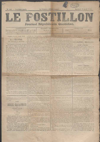Le postillon. 30 avril 1884 (2e année, n° 118)