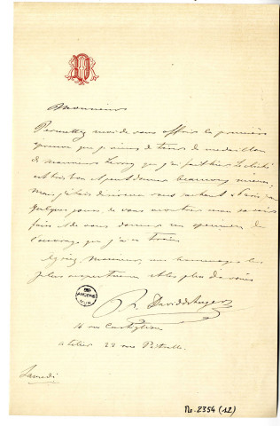 Pièce 12 - Lettre de Robert David d'Angers