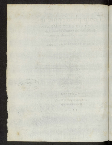 Totius philosophiae naturalis epitome, seu enchiridion, ex universis physicis Aristotelis nunc primum decerptum, Simone Brosserio authore
