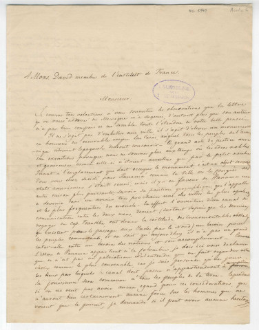 Correspondance de Joaquin Acosta, capitaine d'artillerie, avec Pierre-Jean David d'Angers