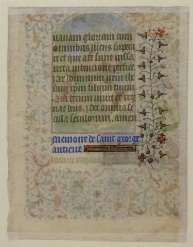 Feuillet de suffrage à saint Julien de Brioude provenant du livre d'heures de Jean d'Anjou, duc de Calabre