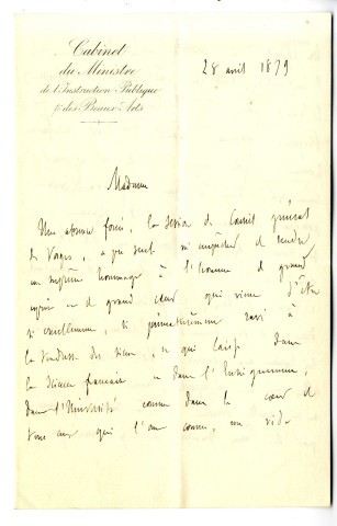 12 - Lettres adressées à Mme Vve Gubler, née David d'Angers à l'occasion du décès de son mari, par Jules Ferry, par le président de la Société d'horticulture du Var [Commandant Richard], par le bibliothécaire de la Société botanique de France [Malinvaud], par Ph. Van Tieghem, par Duchartre (2 lettres), par Porcher, directeur de l'Ecole Turgot, par Broca, par Vulpian