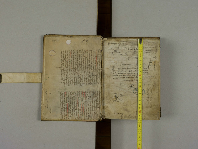 « Incipit vita sancti ac beatissimi patris Benedicti, cujus transitus celebratur festivitas XII kal. aprilis (titre en capitales de couleur, mêlées d'onciales). Fuit vir vitae venerabilis... » Livre II des Dialogues de S. Grégoire