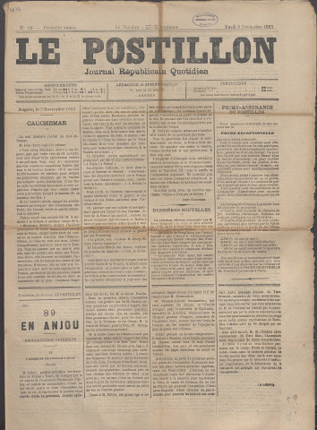 Le postillon. 6 nov. 1883 (1re année, n° 16)