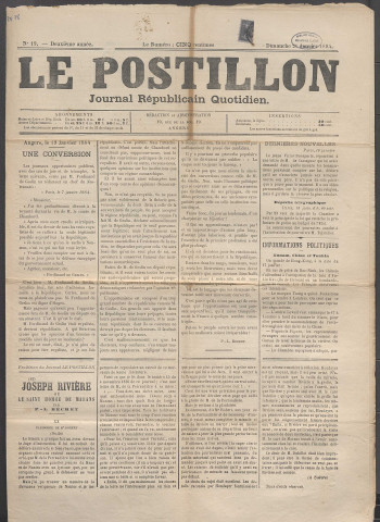 Le postillon. 20 janv. 1884 (2e année, n° 19)