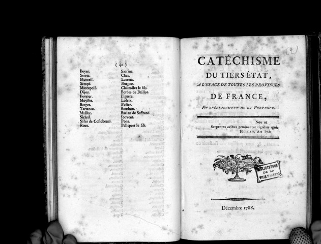Catéchisme du tiers-état à l'usage de toutes les provinces de France, et spécialement de la Provence