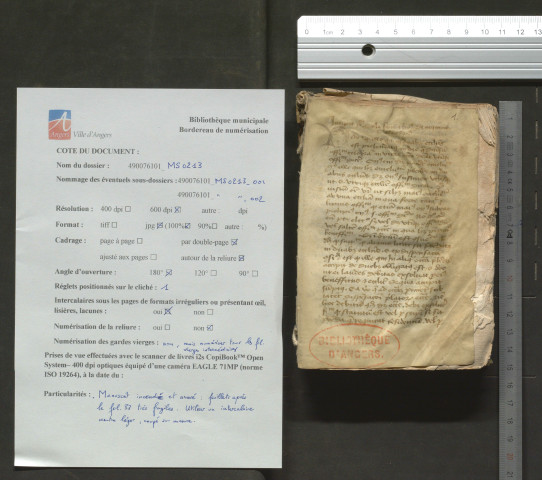 Manuscrit composé de deux parties