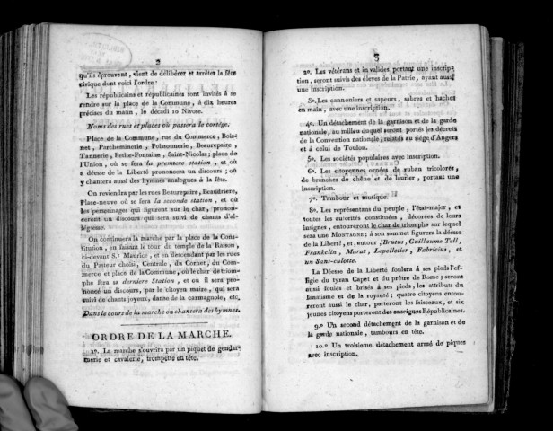 Délibération du conseil général de la commune d'Angers, relative à la fête civique à exécuter, pour célébrer les victoires remportées contre les brigands de la Vendée et les infâmes suppôts du despotisme, réunis dans Toulon
