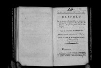 Rapport sur les moyens de rassembler les matériaux nécessaires à former les Annales du civisme, et sur la forme de cet ouvrage, par le citoyen Grégoire. Séance du 28 septembre 1793