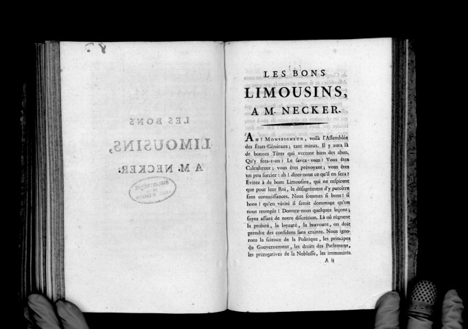Les bons Limousins à M. Necker