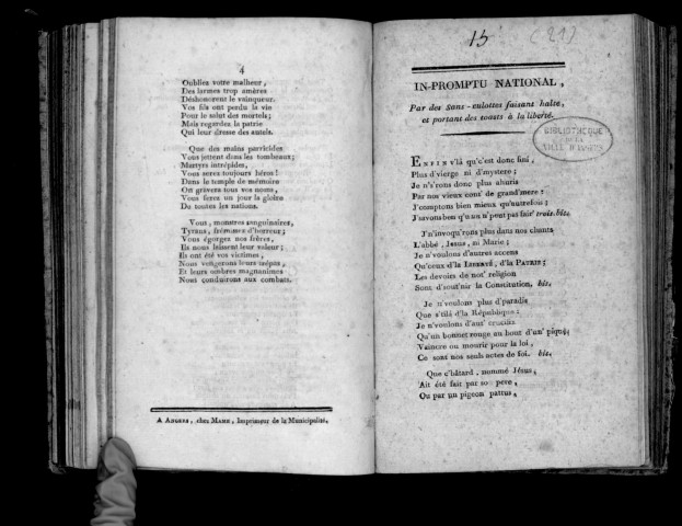 In-promptu national, par des sans-culottes faisant halte, et portant des toasts à la liberté.