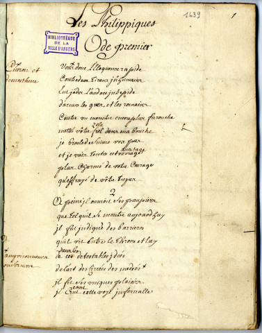 Lagrange-Chancel. Les Philippiques