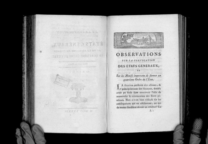 De la convocation des Etats-Généraux et de la nécessité de former un quatrième ordre dans l'Etat